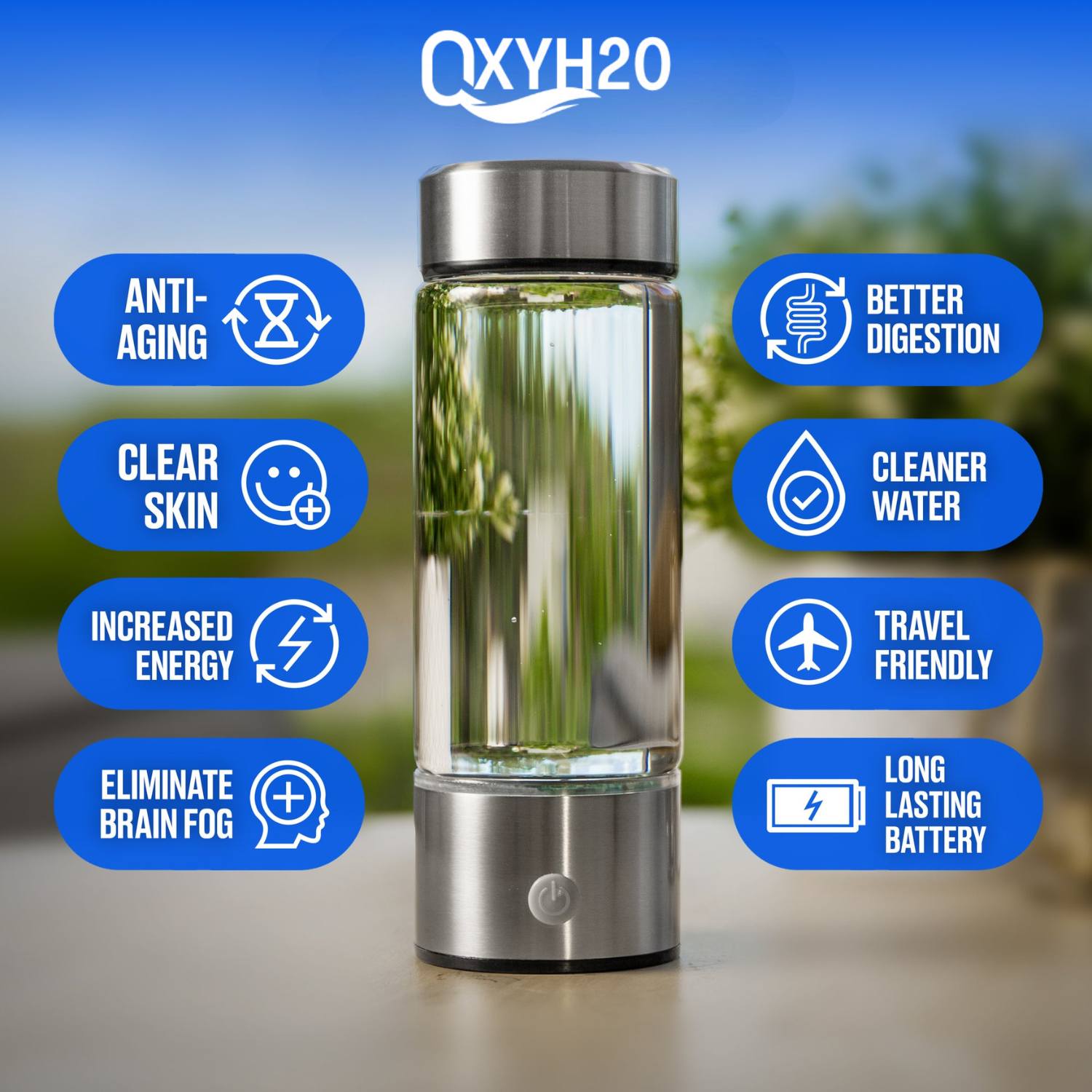 OxyH2O™- Hydrogen Water Bottle